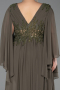Khaki Abendgarderobe İn Großen Größen Chiffon Lang ABU4638