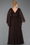 Braun Abendgarderobe İn Großen Größen Chiffon Lang ABU4638