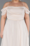 Kleider in Großen Größen Lang Beige ABU6185