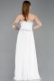 Abendkleid Lang Chiffon Weiß ABU6188