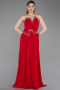 Abendkleid Lang Chiffon Rot ABU6188