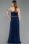 Abendkleid Lang Chiffon Marineblau ABU6188