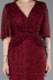 Weinrot Abendkleid İn Übergröße Lang ABU4542