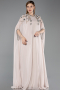 Abendkleid in Übergröße Lang Chiffon Beige ABU6175