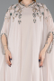 Abendkleid in Übergröße Lang Chiffon Beige ABU6175