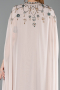 Abendkleid in Übergröße Lang Chiffon Beige ABU6175