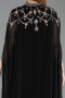 Abendkleid in Übergröße Lang Chiffon Schwarz ABU6175