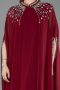 Weinrot Abendkleid İn Übergröße Chiffon Lang ABU5845