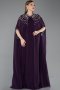 Violett dunkel Abendkleid İn Übergröße Chiffon Lang ABU5845