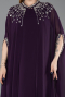 Violett dunkel Abendkleid İn Übergröße Chiffon Lang ABU5845