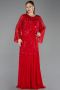 Abendkleid in Übergröße Lang Chiffon Rot ABU6176
