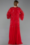 Abendkleid in Übergröße Lang Chiffon Rot ABU6176