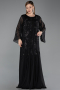 Abendkleid in Übergröße Lang Chiffon Schwarz ABU6176