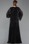 Abendkleid in Übergröße Lang Chiffon Schwarz ABU6176