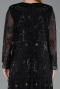 Abendkleid in Übergröße Lang Chiffon Schwarz ABU6176