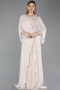 Abendkleid in Übergröße Lang Chiffon Beige ABU6177