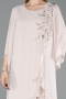 Abendkleid in Übergröße Lang Chiffon Beige ABU6177