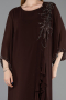 Abendkleid in Übergröße Lang Chiffon Braun ABU6177