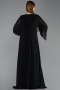 Abendkleid in Übergröße Lang Chiffon Schwarz ABU6177