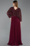 Weinrot Kleider İn Großen Größen Chiffon Lang ABU5859