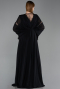 Abendkleid in Übergröße Lang Chiffon Schwarz ABU6178