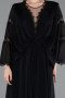 Abendkleid in Übergröße Lang Chiffon Schwarz ABU6178