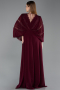 Abendkleid in Übergröße Lang Chiffon Kirschrot ABU6178