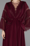 Abendkleid in Übergröße Lang Chiffon Kirschrot ABU6178