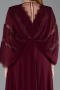 Abendkleid in Übergröße Lang Chiffon Kirschrot ABU6178
