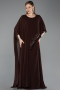 Abendkleid in Übergröße Lang Chiffon Braun ABU6179
