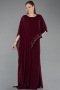 Abendkleid in Übergröße Lang Chiffon Pflaume ABU6179
