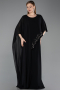Abendkleid in Übergröße Lang Chiffon Schwarz ABU6179