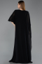 Abendkleid in Übergröße Lang Chiffon Schwarz ABU6179
