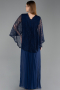 Abendkleid in Übergröße Lang Chiffon Marineblau ABU6181