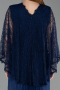 Abendkleid in Übergröße Lang Chiffon Marineblau ABU6181