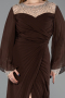 Abendkleid in Übergröße Lang Chiffon Braun ABU6182