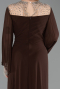 Abendkleid in Übergröße Lang Chiffon Braun ABU6182