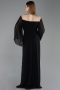 Abendkleid in Übergröße Lang Chiffon Schwarz ABU6182