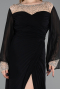 Abendkleid in Übergröße Lang Chiffon Schwarz ABU6182