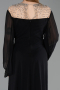 Abendkleid in Übergröße Lang Chiffon Schwarz ABU6182
