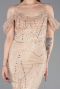 Abendkleid Lang Perlenbesetzt Gold ABU6190
