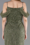 Abendkleid Lang Perlenbesetzt Khaki ABU6190