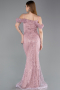 Abendkleid Lang Perlenbesetzt Puder ABU6190