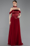 Weinrot Abendkleid Chiffon Lang ABU5327