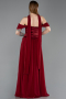 Weinrot Abendkleid Chiffon Lang ABU5327