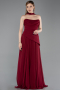 Weinrot Abschlusskleid Chiffon Lang ABU5763