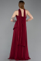 Weinrot Abschlusskleid Chiffon Lang ABU5763