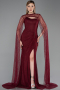 Kirschrot Standesamtkleid Spitze Lang ABU5614