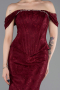 Weinrot Abendkleid Spitze Lang ABU5609