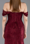 Weinrot Abendkleid Spitze Lang ABU5609